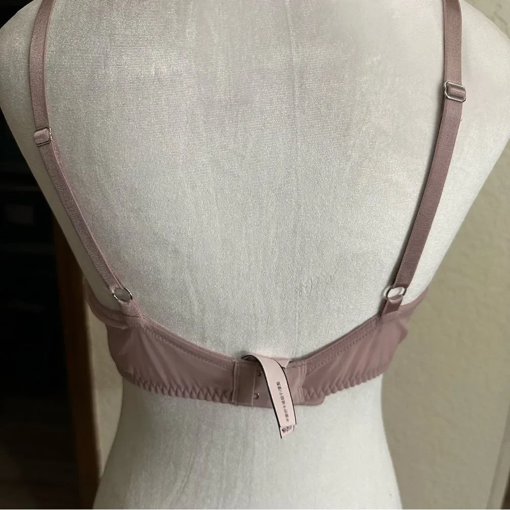 Victoria's Secret Dream Angels Lined Demi Bra Mauve 36D Womens‎ Lace Shimmer
